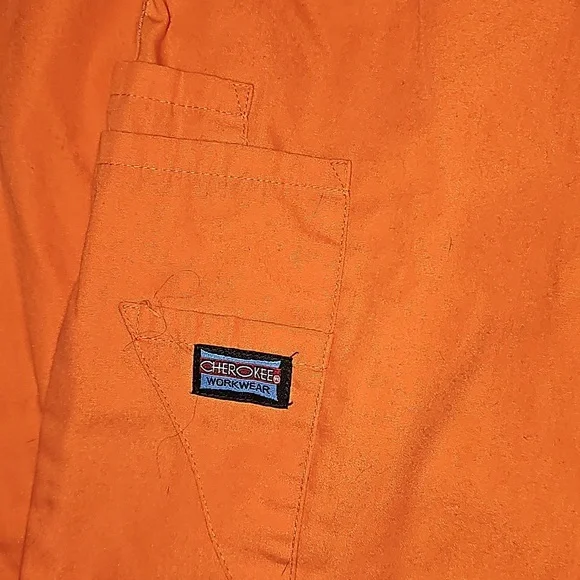 4 pockets neon orange Cherokee scrub pants! Size 3x - Picture 2 of 2